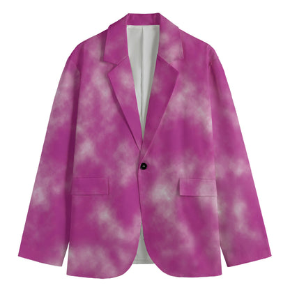 Pink Tie Dye Print Men's Blazer