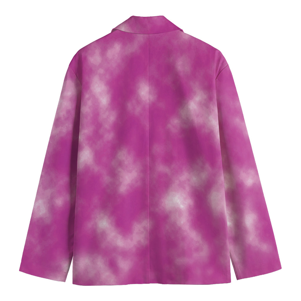 Pink Tie Dye Print Men's Blazer