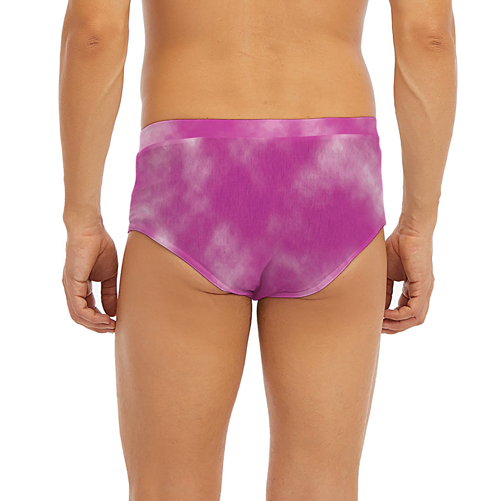 Pink Tie Dye Print Men's Briefs