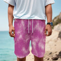 Pink Tie Dye Print Men's Cargo Shorts