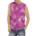 Pink Tie Dye Print Men's Fitness Tank Top