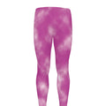 Pink Tie Dye Print Men's Leggings