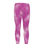 Pink Tie Dye Print Men's leggings