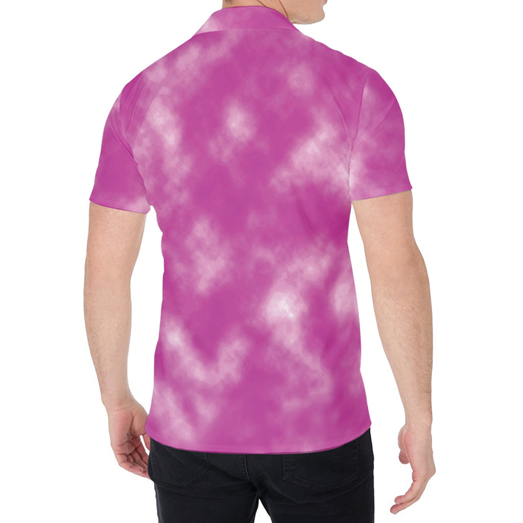 Pink Tie Dye Print Men's Shirt