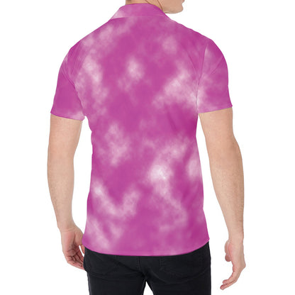 Pink Tie Dye Print Men's Shirt