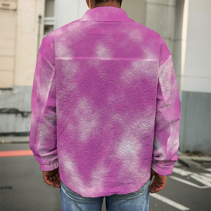 Pink Tie Dye Print Men's Shirt Jacket