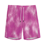 Pink Tie Dye Print Men's Sports Shorts
