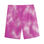 Pink Tie Dye Print Men's Sports Shorts
