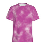 Pink Tie Dye Print Men's Sports T-Shirt