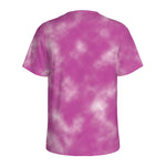 Pink Tie Dye Print Men's Sports T-Shirt