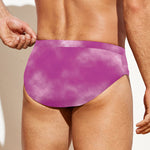 Pink Tie Dye Print Men's Swim Briefs