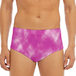 Pink Tie Dye Print Men's Triangle Swim Briefs