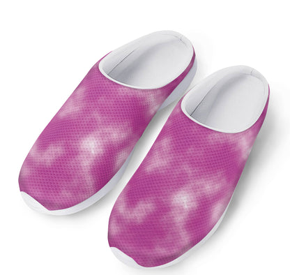 Pink Tie Dye Print Mesh Casual Shoes