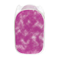 Pink Tie Dye Print Mesh Laundry Hamper