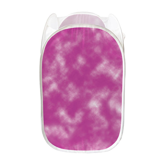 Pink Tie Dye Print Mesh Laundry Hamper