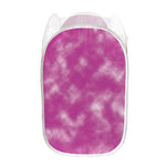 Pink Tie Dye Print Mesh Laundry Hamper