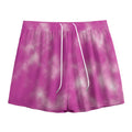Pink Tie Dye Print Mesh Shorts
