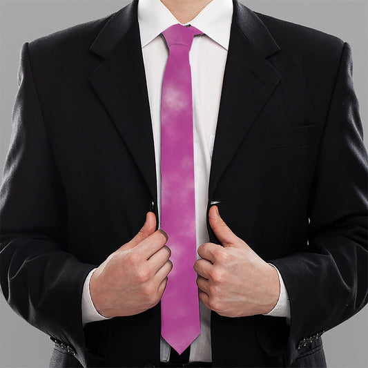 Pink Tie Dye Print Necktie