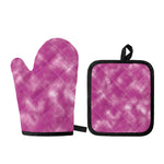 Pink Tie Dye Print Oven Mitt And Pot Holder Set