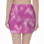Pink Tie Dye Print Pencil Mini Skirt