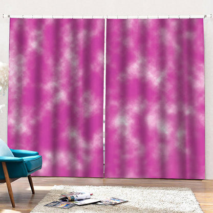 Pink Tie Dye Print Pencil Pleat Curtains