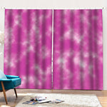 Pink Tie Dye Print Pencil Pleat Curtains