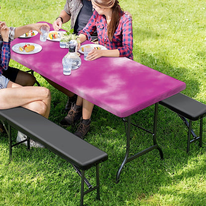 Pink Tie Dye Print Picnic Table Cover