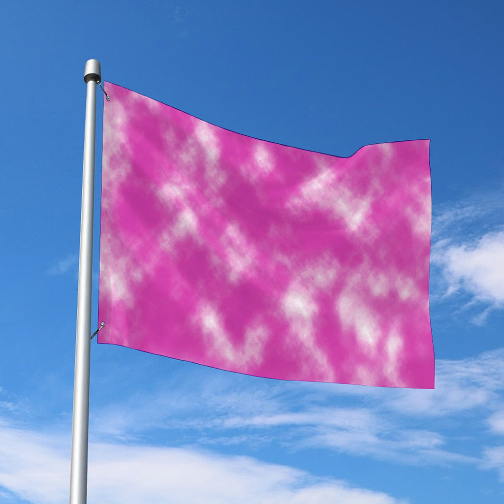 Pink Tie Dye Print Polyester Flag