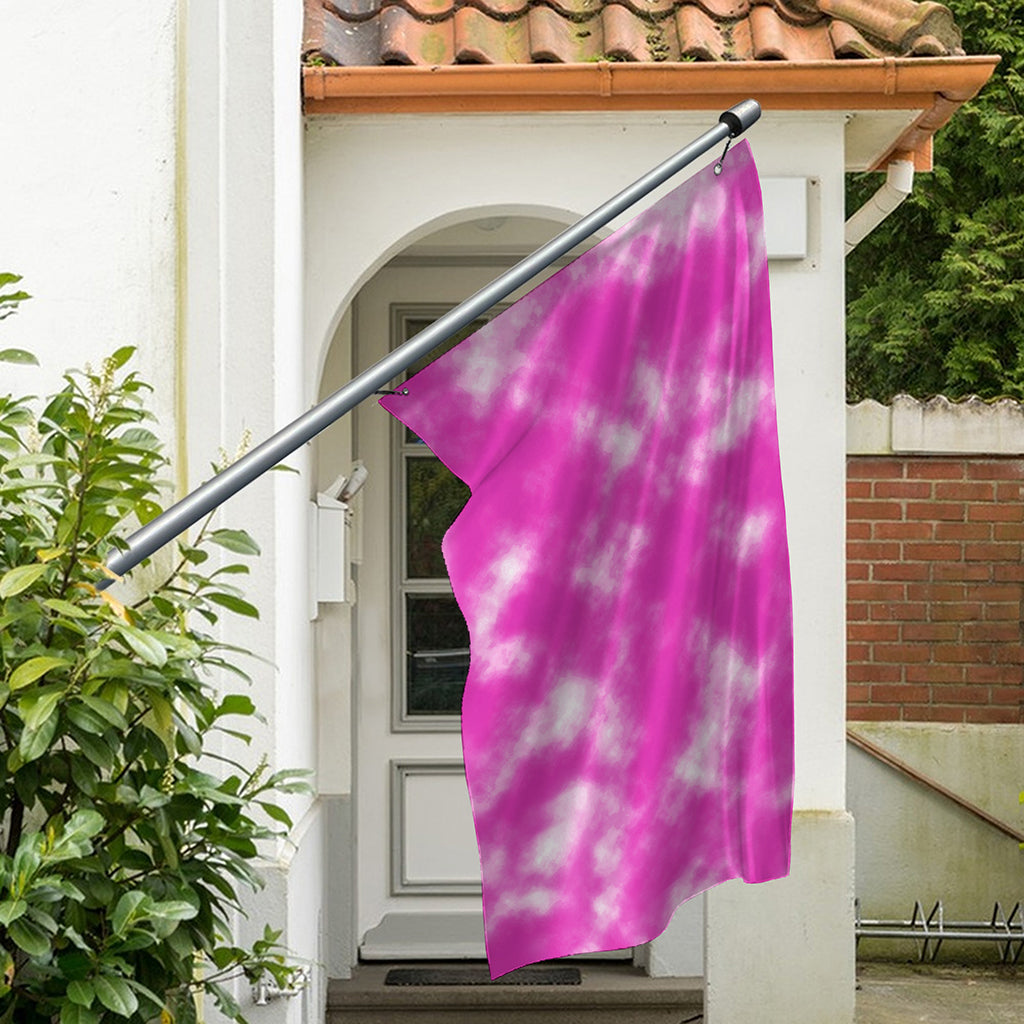Pink Tie Dye Print Polyester Flag