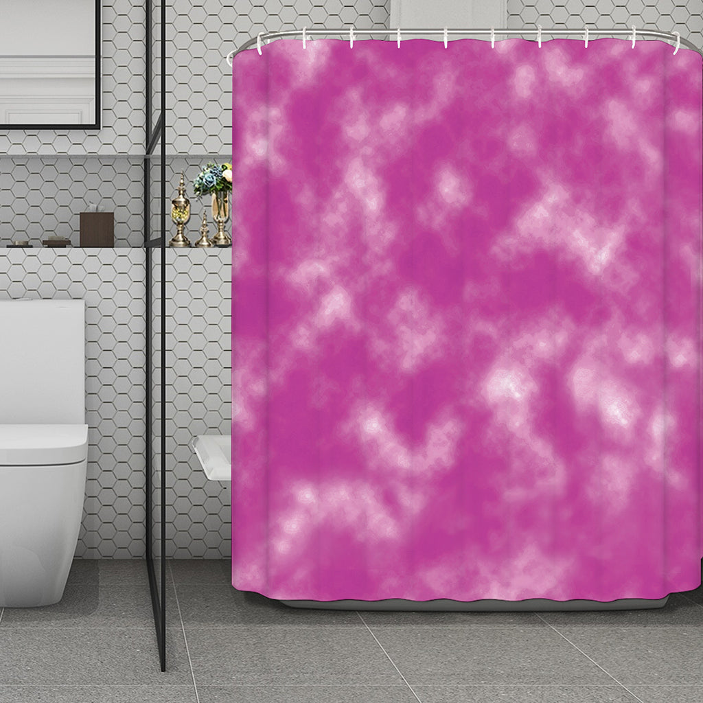 Pink Tie Dye Print Polyester Shower Curtain