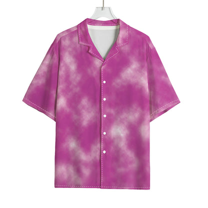 Pink Tie Dye Print Rayon Hawaiian Shirt