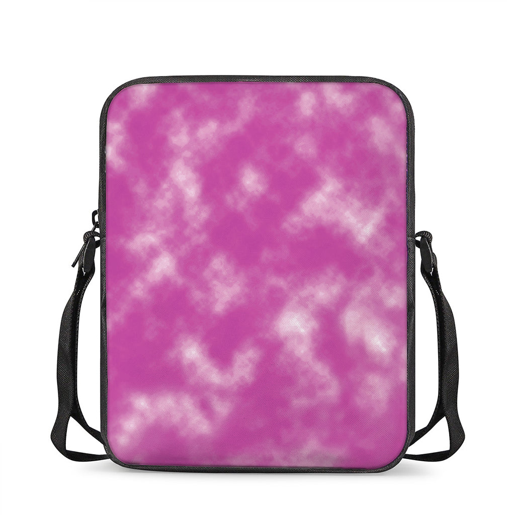 Pink Tie Dye Print Rectangular Crossbody Bag