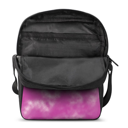 Pink Tie Dye Print Rectangular Crossbody Bag