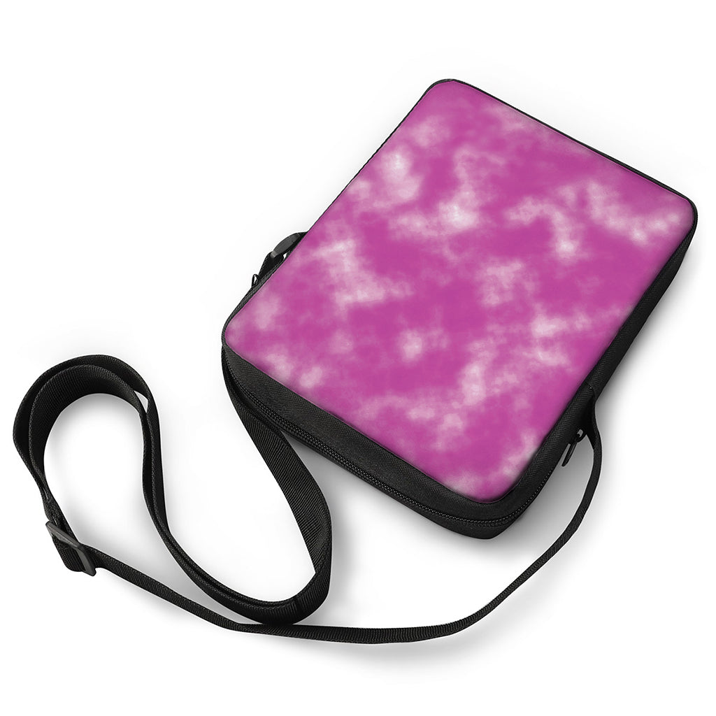 Pink Tie Dye Print Rectangular Crossbody Bag