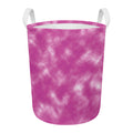 Pink Tie Dye Print Round Laundry Basket