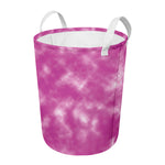 Pink Tie Dye Print Round Laundry Basket