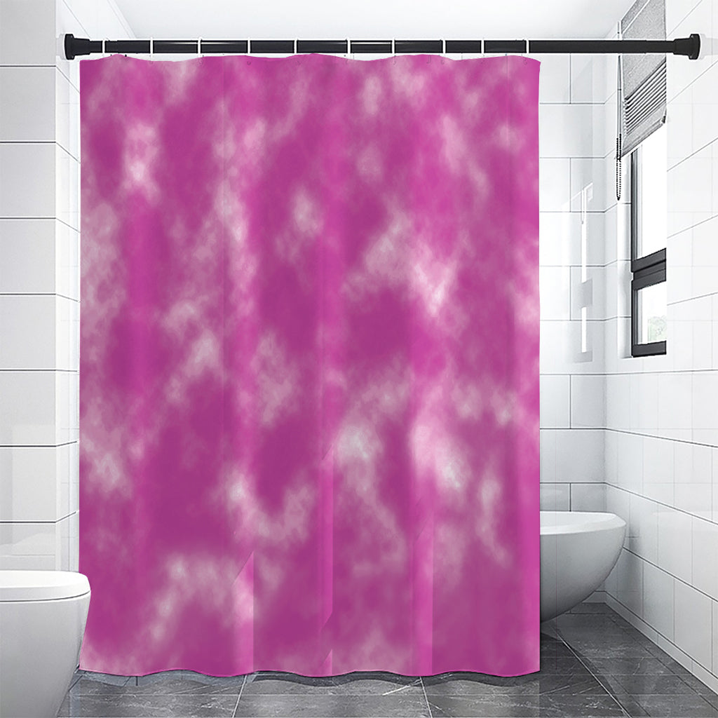 Pink Tie Dye Print Shower Curtain