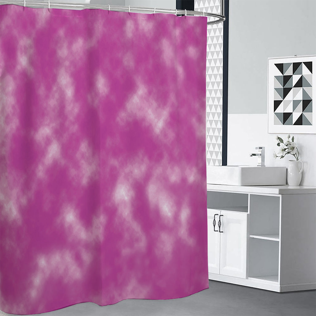 Pink Tie Dye Print Shower Curtain
