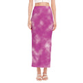 Pink Tie Dye Print Side Slit Maxi Skirt