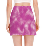 Pink Tie Dye Print Side Slit Mini Skirt