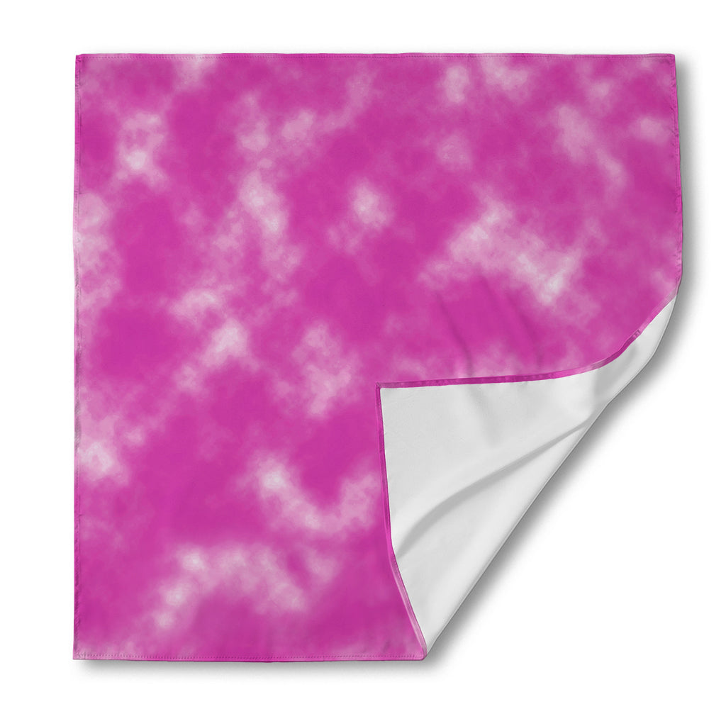 Pink Tie Dye Print Silk Bandana
