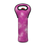 Pink Tie Dye Print Single Neoprene Wine Tote