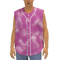 Pink Tie Dye Print Sleeveless Baseball Jersey