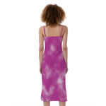 Pink Tie Dye Print Slim Fit Midi Cami Dress