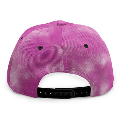Pink Tie Dye Print Snapback Cap