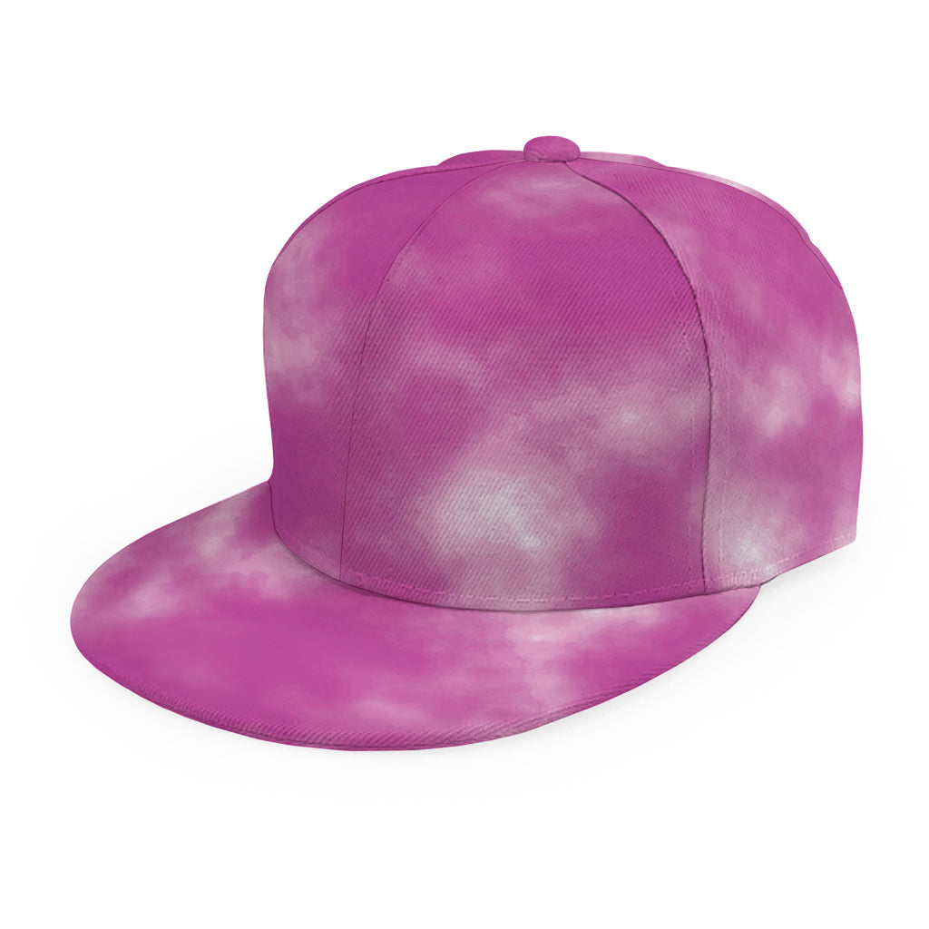 Pink Tie Dye Print Snapback Cap