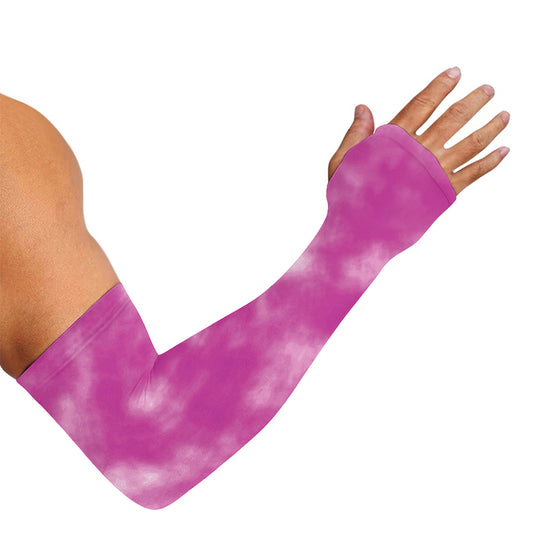 Pink Tie Dye Print Sun Protection Arm Sleeves