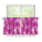 Pink Tie Dye Print Tier Curtains