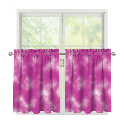 Pink Tie Dye Print Tier Curtains