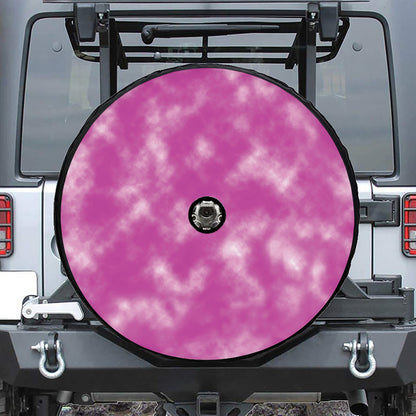 Pink Tie Dye Print Tire Cover With Camera Hole